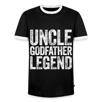 Légende de l’oncle du parrain - T-shirt contrasté Homme - noir/blanc - Devant - AI Model Female 172 light (172cm) & AI Model Male 178 light (178cm)