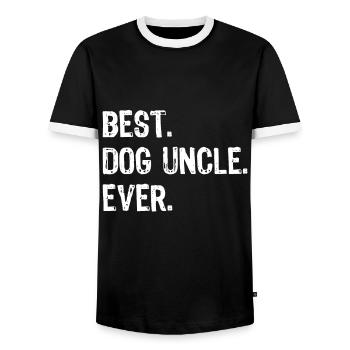Best Dog Uncle Ever Funny Cool - Men's Ringer Shirt - black/white - Front - AI Model Female 172 light (172cm) & AI Model Male 178 light (178cm)