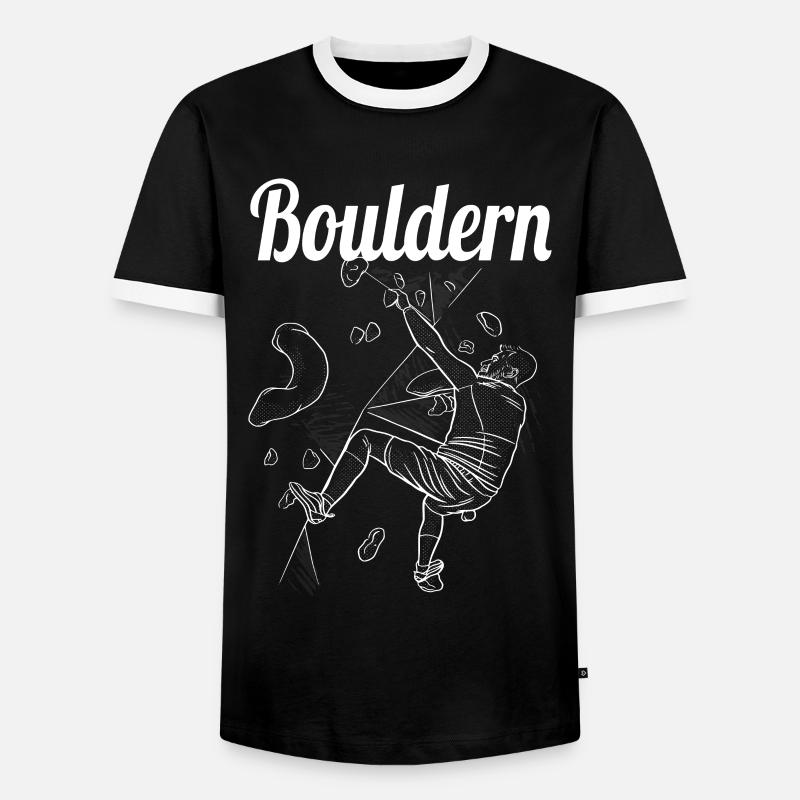 Bouldern Boulder Klettern Boulderer Bouldering - Männer Kontrast-T-Shirt - Schwarz/Weiß