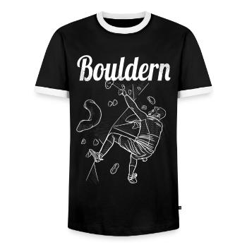 Bloc Bloc Escalade Bloc Bloc - T-shirt contrasté Homme - noir/blanc - Devant - AI Model Female 172 light (172cm) & AI Model Male 178 light (178cm)