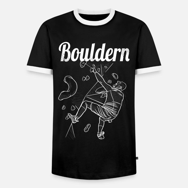 Bouldern Boulder Klettern Boulderer Bouldering - Männer Kontrast-T-Shirt - Schwarz/Weiß