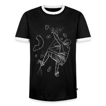 Bloc Bloc Escalade Bloc Bloc - T-shirt contrasté Homme - noir/blanc - Devant - AI Model Female 172 light (172cm) & AI Model Male 178 light (178cm)