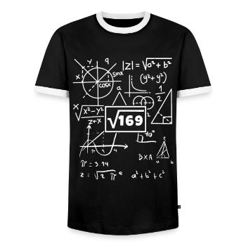 13. Geburtstag Quadratwurzel von 169 13 Jahre alt - Männer Kontrast-T-Shirt - Schwarz/Weiß - Vorne - AI Model Female 172 light (172cm) & AI Model Male 178 light (178cm)