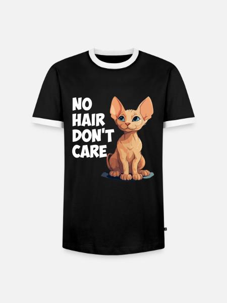 sphynx cat - Männer Kontrast-T-Shirt - Schwarz/Weiß