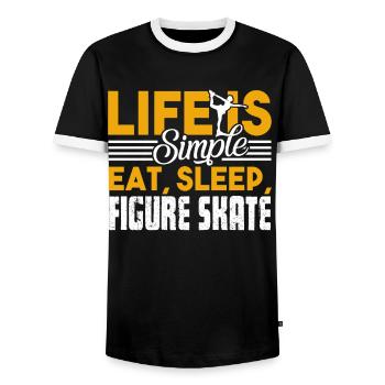 Figure Skating Eat Sleep Figure Skating - Men's Ringer Shirt - black/white - Front - AI Model Female 172 light (172cm) & AI Model Male 178 light (178cm)