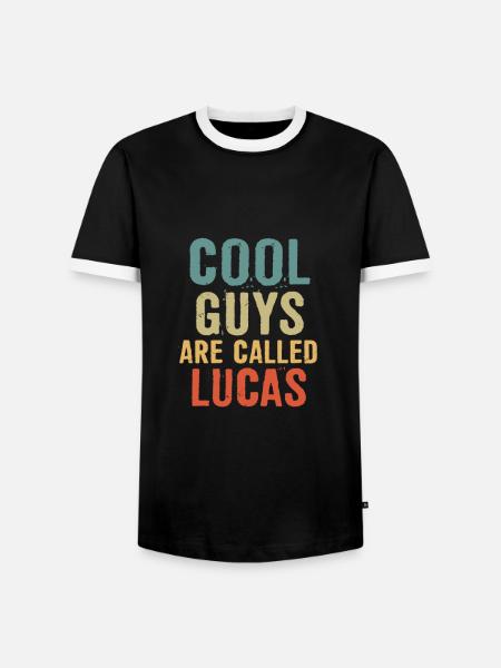 Cool guys are called lucas - Männer Kontrast-T-Shirt - Schwarz/Weiß