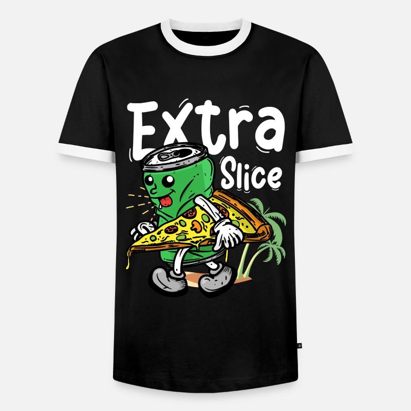 Extra slice - Men's Ringer Shirt - black/white