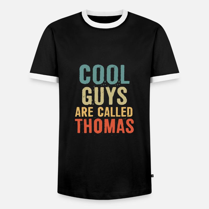 Cool guys are called Thomas - Men's Ringer Shirt - black/white