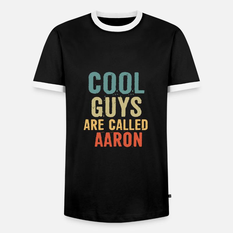 Cool guys are called aaron - Männer Kontrast-T-Shirt - Schwarz/Weiß