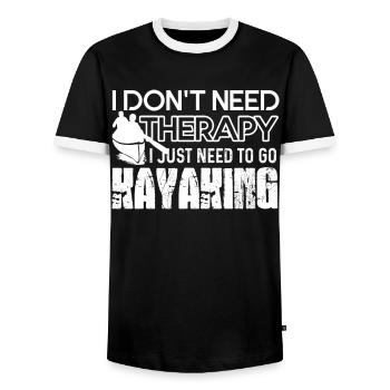 I Just Need To Go Kayaking - Men's Ringer Shirt - black/white - Front - AI Model Female 172 light (172cm) & AI Model Male 178 light (178cm)