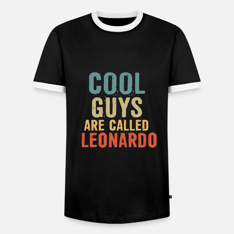 Cool guys are called Leonardo - Männer Kontrast-T-Shirt - Schwarz/Weiß
