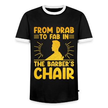 Coiffeur Coiffeur Coiffeur Coiffure Coiffure - T-shirt contrasté Homme - noir/blanc - Devant - AI Model Female 172 light (172cm) & AI Model Male 178 light (178cm)