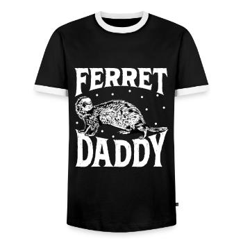 Frettchenbesitzer - Frettchen Papa - Männer Kontrast-T-Shirt - Schwarz/Weiß - Vorne - AI Model Female 172 light (172cm) & AI Model Male 178 light (178cm)