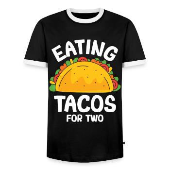 Eating Tacos For Two - Taco Crew - Taco Squad - Men's Ringer Shirt - black/white - Front - AI Model Female 172 light (172cm) & AI Model Male 178 light (178cm)