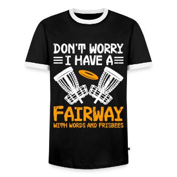 Disc Golf Player Disc Golfer Frisbee Player Par Pu - Männer Kontrast-T-Shirt - Schwarz/Weiß - Vorne - AI Model Female 172 light (172cm) & AI Model Male 178 light (178cm)