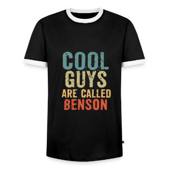 Cool guys are called benson - Männer Kontrast-T-Shirt - Schwarz/Weiß - Vorne - AI Model Female 172 light (172cm) & AI Model Male 178 light (178cm)