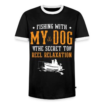 Angeln Hundebesitzer Hundeliebhaber Perfect Fishing Funn - Männer Kontrast-T-Shirt - Schwarz/Weiß - Vorne - AI Model Female 172 light (172cm) & AI Model Male 178 light (178cm)