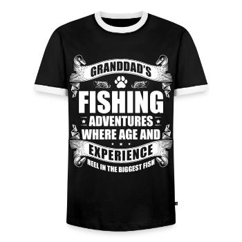 Angeln Großvater Großvater Fischer Enkel Lustig - Männer Kontrast-T-Shirt - Schwarz/Weiß - Vorne - AI Model Female 172 light (172cm) & AI Model Male 178 light (178cm)