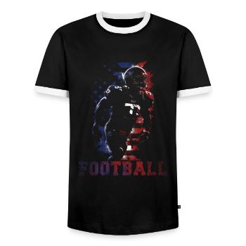 American Football Liegt In Meiner Dna - Männer Kontrast-T-Shirt - Schwarz/Weiß - Vorne - AI Model Female 172 light (172cm) & AI Model Male 178 light (178cm)