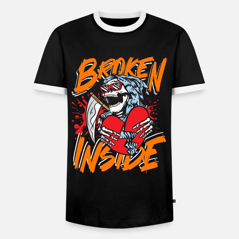 Broken inside - Männer Kontrast-T-Shirt - Schwarz/Weiß