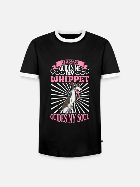 Jesus and My Whippet - Men's Ringer Shirt - black/white