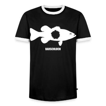 Angel, Angler, Fischer Fischen und Barsch Angeln - Männer Kontrast-T-Shirt - Schwarz/Weiß - Vorne - AI Model Female 172 light (172cm) & AI Model Male 178 light (178cm)