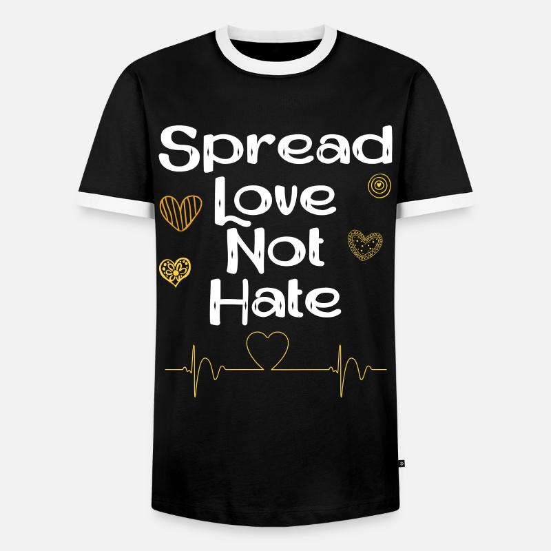 Spread Love Not Hate - Men's Ringer Shirt - black/white