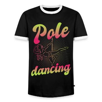 Pole Dance Dancer, Pole Dance, Pole Dancing - Men's Ringer Shirt - black/white - Front - AI Model Female 172 light (172cm) & AI Model Male 178 light (178cm)