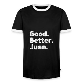 Good better Juan - Men's Ringer Shirt - black/white - Front - AI Model Female 172 light (172cm) & AI Model Male 178 light (178cm)