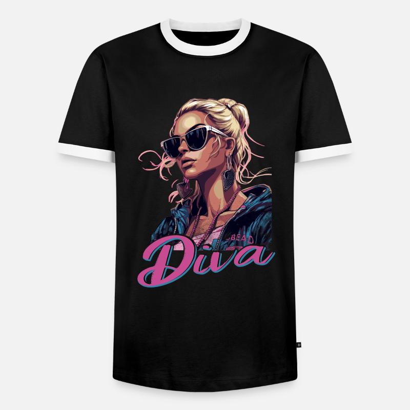 Strahlen Sie Strahlend Diva - Männer Kontrast-T-Shirt - Schwarz/Weiß