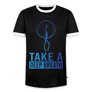 Diving, Apnea Diving, Apnea No Limit Freediving - Men's Ringer Shirt - black/white - Front - AI Model Female 172 light (172cm) & AI Model Male 178 light (178cm)