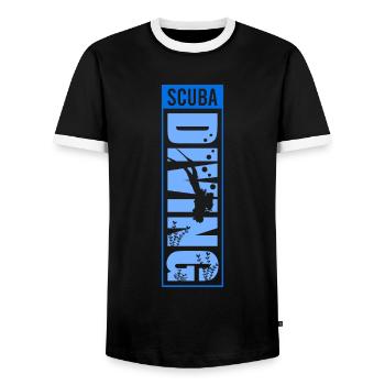 Diving, Apnea Diving, Apnea No Limit Freediving - Men's Ringer Shirt - black/white - Front - AI Model Female 172 light (172cm) & AI Model Male 178 light (178cm)