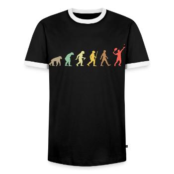 Vintage Tennis RetroTennis Player Evolution - T-shirt contrasté Homme - noir/blanc - Devant - AI Model Female 172 light (172cm) & AI Model Male 178 light (178cm)