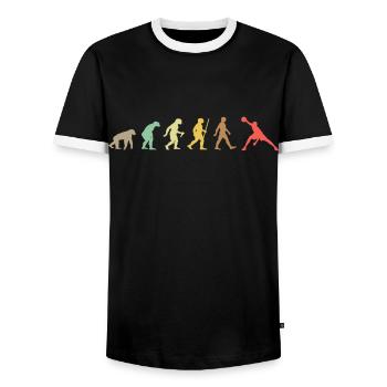 Golf Retro Golfer Evolution Lustiges Golfen - Männer Kontrast-T-Shirt - Schwarz/Weiß - Vorne - AI Model Female 172 light (172cm) & AI Model Male 178 light (178cm)