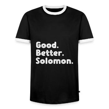 Good better Solomon - Men's Ringer Shirt - black/white - Front - AI Model Female 172 light (172cm) & AI Model Male 178 light (178cm)