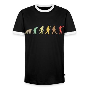 Vintage Boxing Retro Boxer Evolution - T-shirt contrasté Homme - noir/blanc - Devant - AI Model Female 172 light (172cm) & AI Model Male 178 light (178cm)