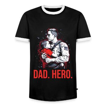Jour des anciens combattants Papa Grand-père Anciens combattants - T-shirt contrasté Homme - noir/blanc - Devant - AI Model Female 172 light (172cm) & AI Model Male 178 light (178cm)