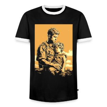 Jour des anciens combattants Papa Grand-père Anciens combattants - T-shirt contrasté Homme - noir/blanc - Devant - AI Model Female 172 light (172cm) & AI Model Male 178 light (178cm)