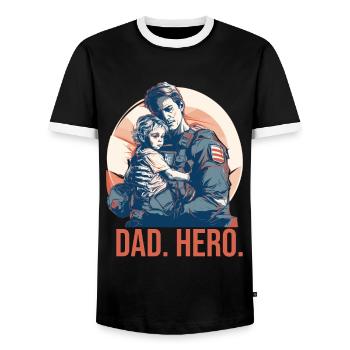 Jour des anciens combattants Papa Grand-père Anciens combattants - T-shirt contrasté Homme - noir/blanc - Devant - AI Model Female 172 light (172cm) & AI Model Male 178 light (178cm)
