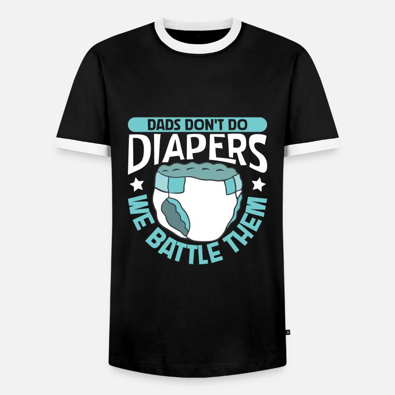 Väter bekämpfen Windeln - Baby wickeln - Männer Kontrast-T-Shirt - Schwarz/Weiß