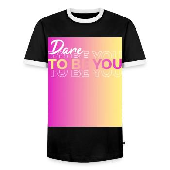 Be you! Self-confidence, positive thinking Motivation - Men's Ringer Shirt - black/white - Front - AI Model Female 172 light (172cm) & AI Model Male 178 light (178cm)