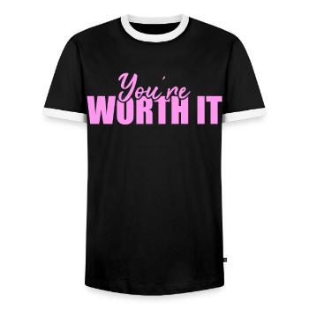 Be you! Self-confidence, positive thinking Motivation - Men's Ringer Shirt - black/white - Front - AI Model Female 172 light (172cm) & AI Model Male 178 light (178cm)