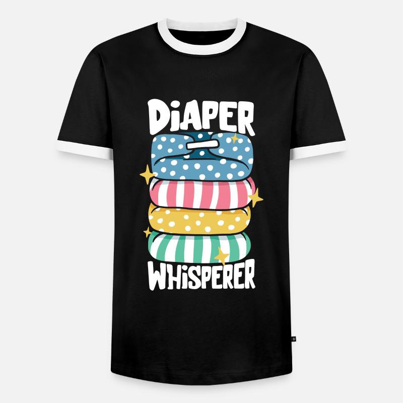 Windelflüsterer - Windelwechseln - Männer Kontrast-T-Shirt - Schwarz/Weiß