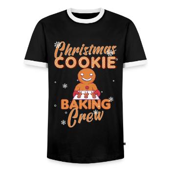 Christmas Baking Cookies Cookie Cookie Merry - Men's Ringer Shirt - black/white - Front - AI Model Female 172 light (172cm) & AI Model Male 178 light (178cm)