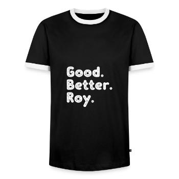 Good better Roy - Men's Ringer Shirt - black/white - Front - AI Model Female 172 light (172cm) & AI Model Male 178 light (178cm)
