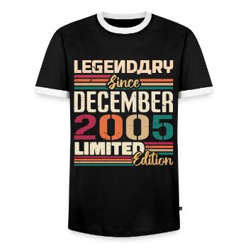 Légendaire depuis décembre 2005 Millésime décembre 2005 - T-shirt contrasté Homme - noir/blanc - Devant - AI Model Female 172 light (172cm) & AI Model Male 178 light (178cm)