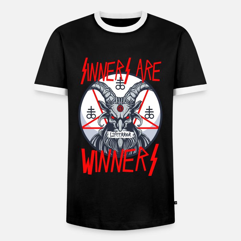 Sinners are Winners - Lifeerror - Männer Kontrast-T-Shirt - Schwarz/Weiß