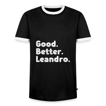 Good better Leandro - Men's Ringer Shirt - black/white - Front - AI Model Female 172 light (172cm) & AI Model Male 178 light (178cm)