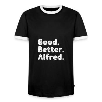 Good better Alfred - Men's Ringer Shirt - black/white - Front - AI Model Female 172 light (172cm) & AI Model Male 178 light (178cm)