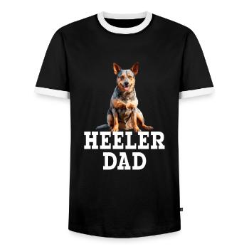 Australian Cattle Dog - Männer Kontrast-T-Shirt - Schwarz/Weiß - Vorne - AI Model Female 172 light (172cm) & AI Model Male 178 light (178cm)